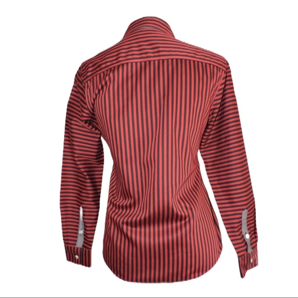 Foxcroft Red Black Button Down Shirt Non Iron 2P - Picture 3 of 8